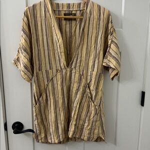 NWOT Sexy Reformation mini tan brown striped dress